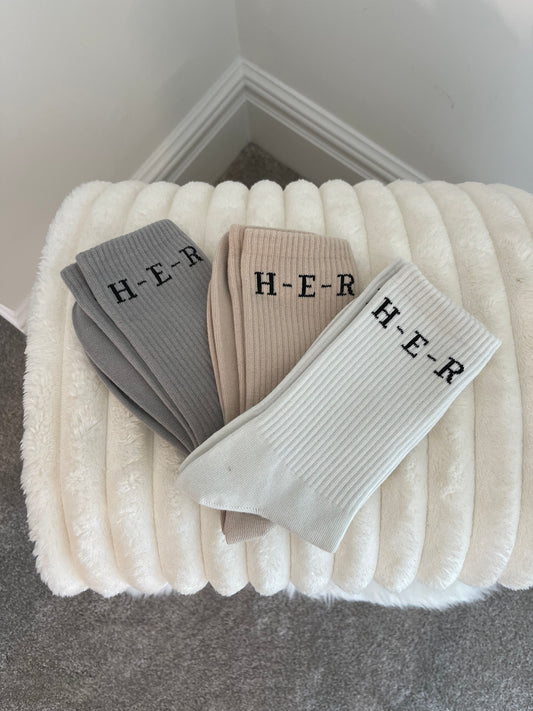 H-E-R Socks - White