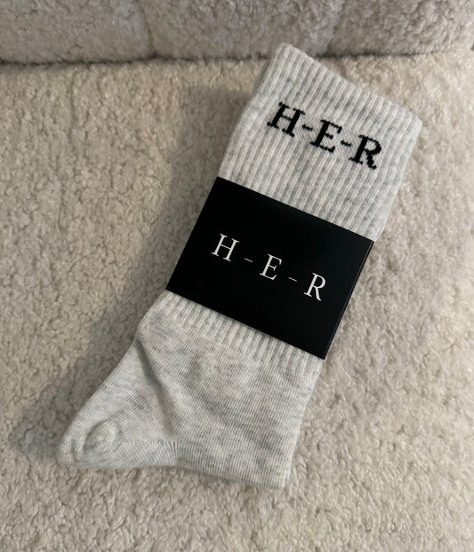 H-E-R Socks - Light Grey