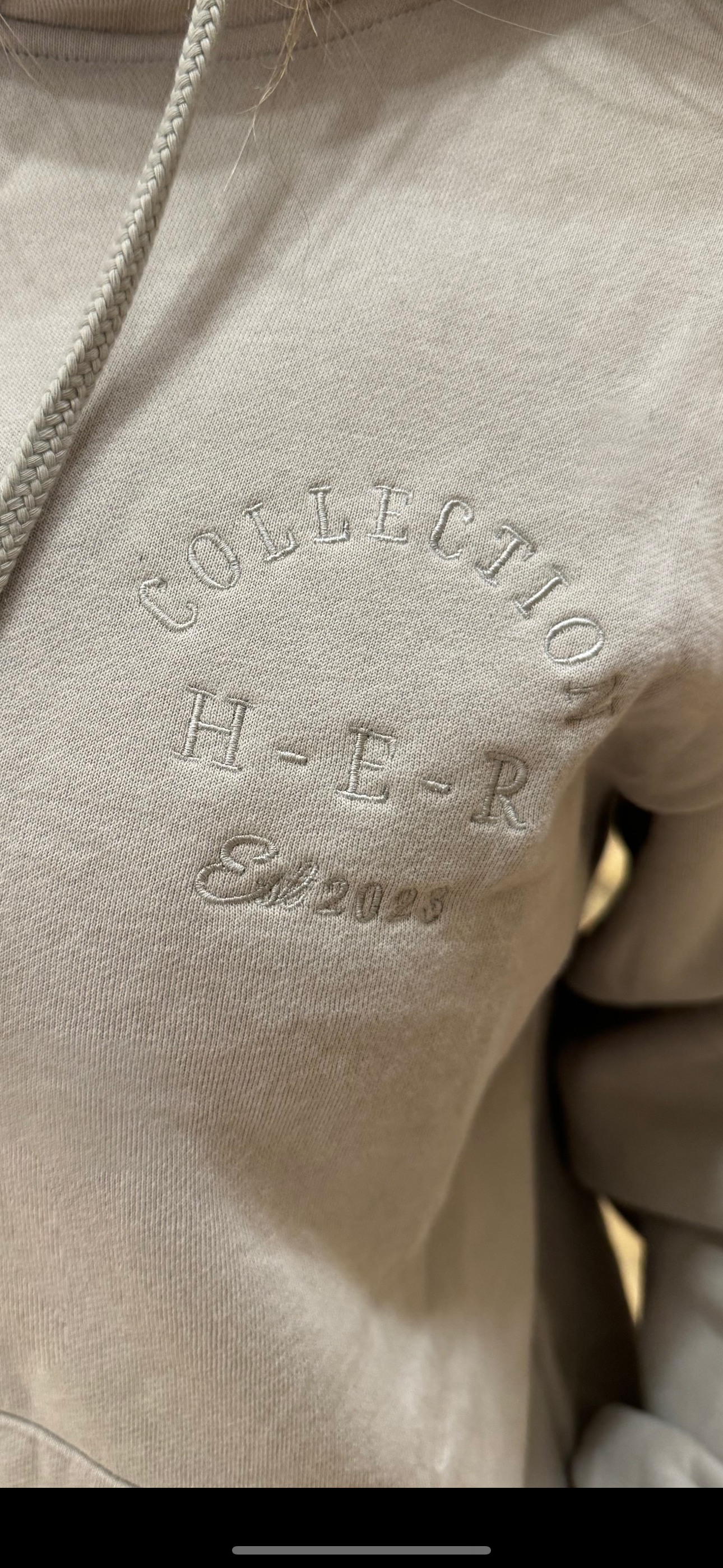 H-E-R Oversized Hoodie - Stone Grey